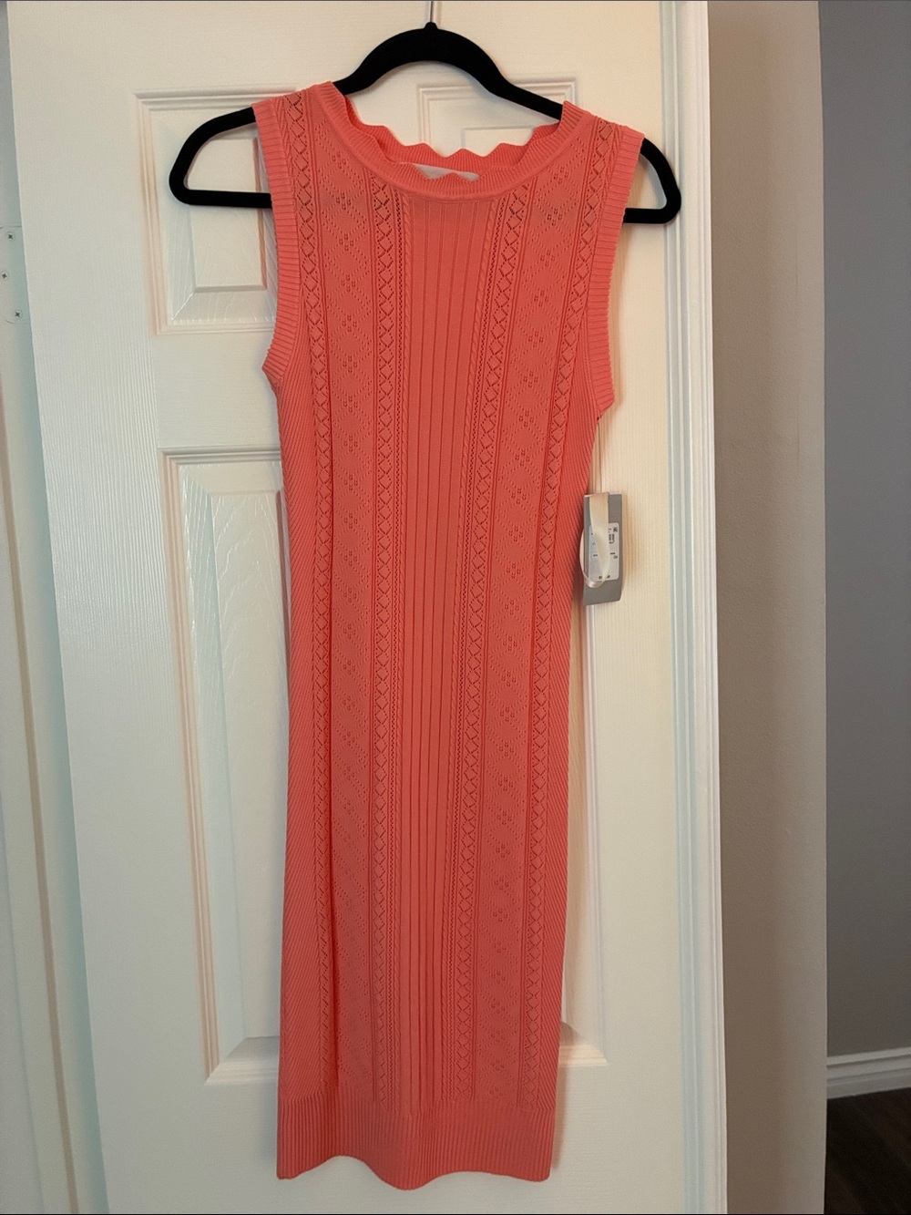 Guess Orange Sleeveless Midi Knit Dress